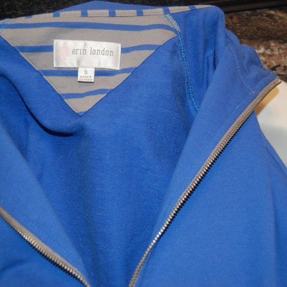 ERIN LONDON Women's Cobalt Blue /Grey Light Zipper Jacket Size Small - Picture 7 of 7